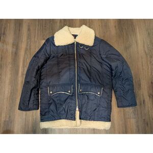 Vintage  American Jac Sherpa Coat‎  Jacket Made In USA Size Large? (Read) Flaws